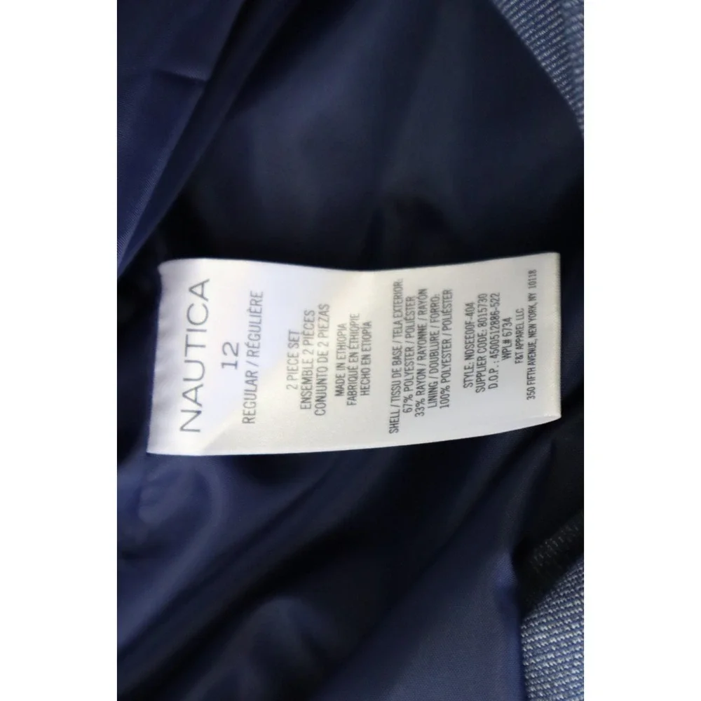 Nautica Big Boys 2-piece. Micro-Texture Suit - Dark‎ Blue Size 12